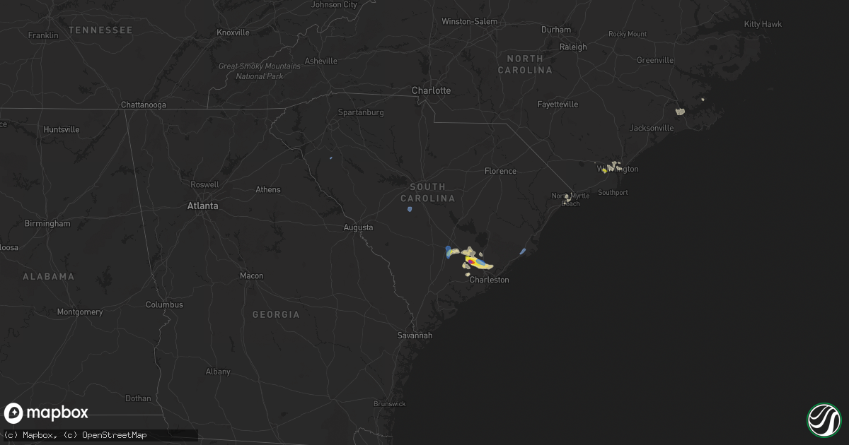 Hail map in South Carolina on July 3, 2019