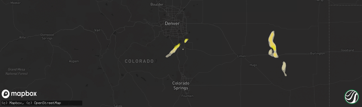 Hail map in Castle Rock, CO on July 3, 2020