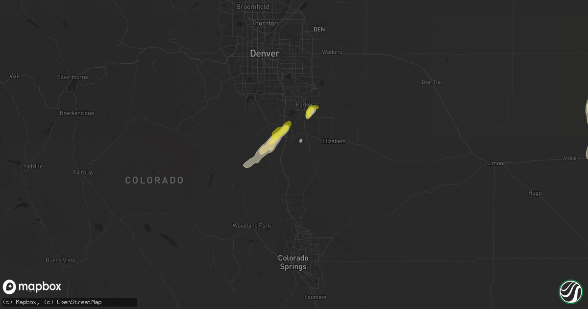 Hail map in Castle Rock, CO on July 3, 2020
