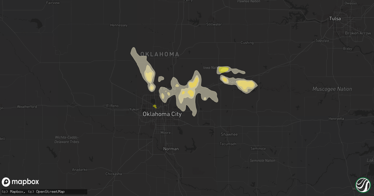 Hail map in Jones, OK on July 3, 2020