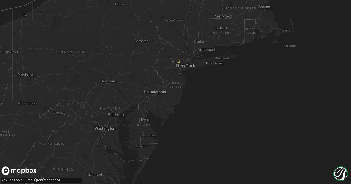 Hail map in New Jersey on July 3, 2020