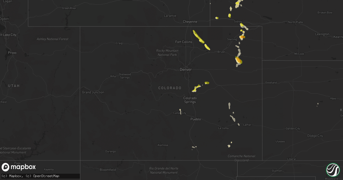 Hail map in Colorado on July 3, 2021
