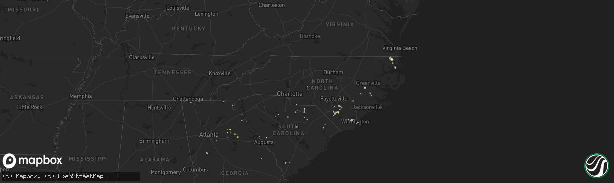 Hail map in North Carolina on July 3, 2022