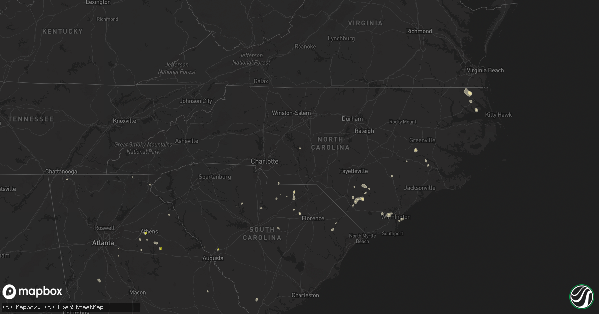 Hail map in North Carolina on July 3, 2022
