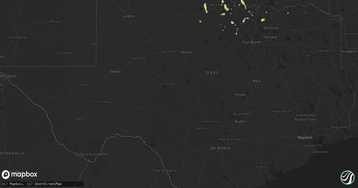 Hail map in Texas on July 3, 2022