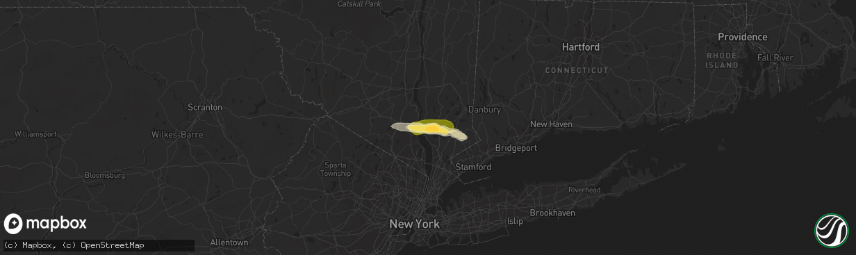 Hail map in Cortlandt Manor, NY on July 3, 2023
