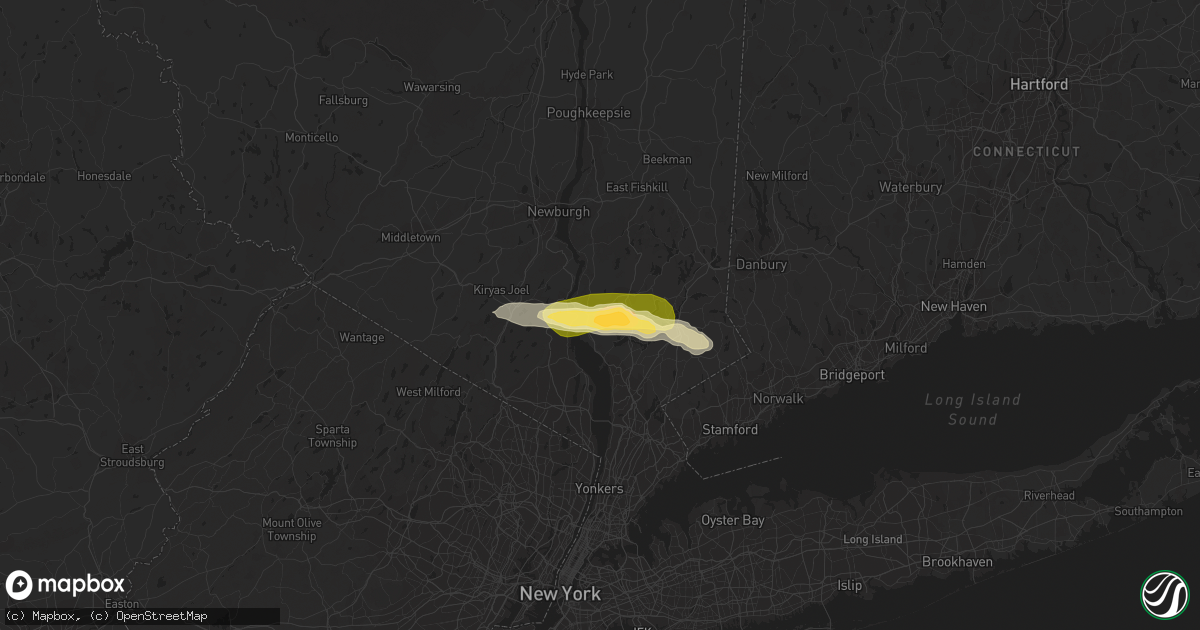 Hail map in Cortlandt Manor, NY on July 3, 2023
