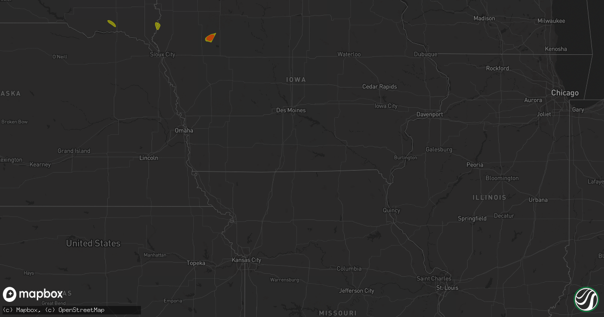 Hail map in Indiana on July 3, 2023