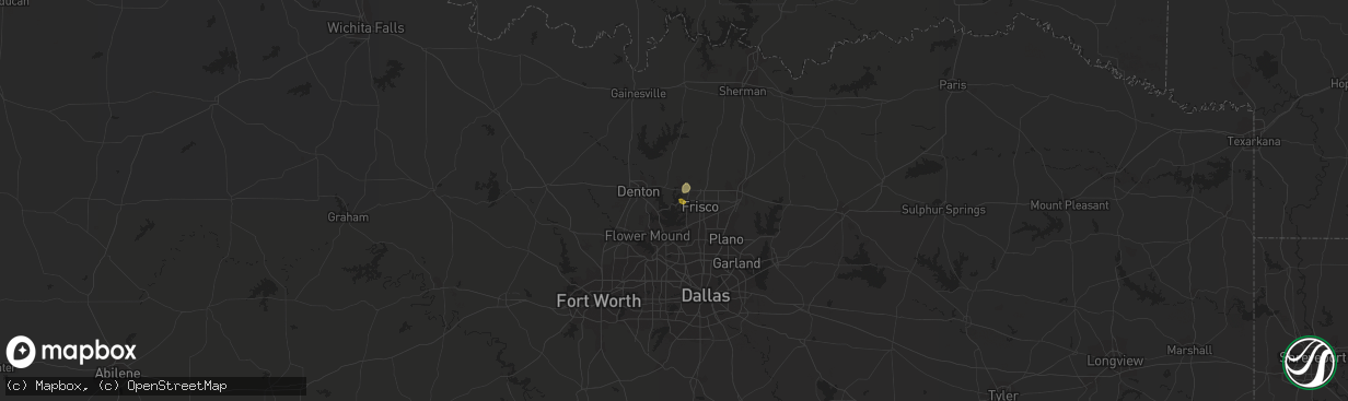 Hail map in Little Elm, TX on July 3, 2023
