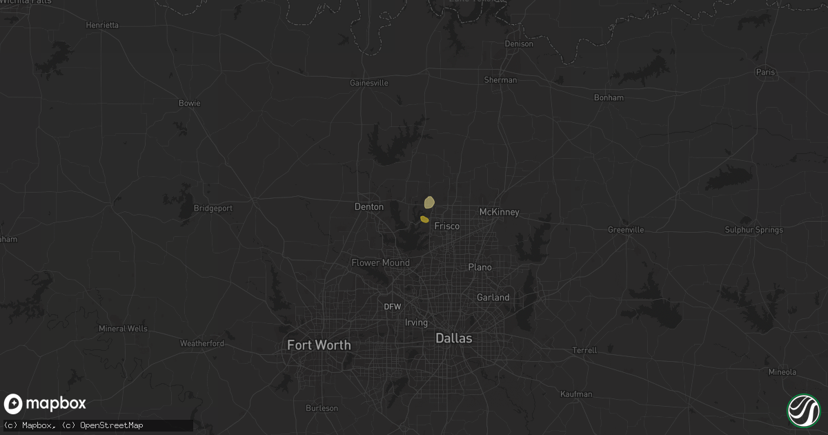 Hail map in Little Elm, TX on July 3, 2023