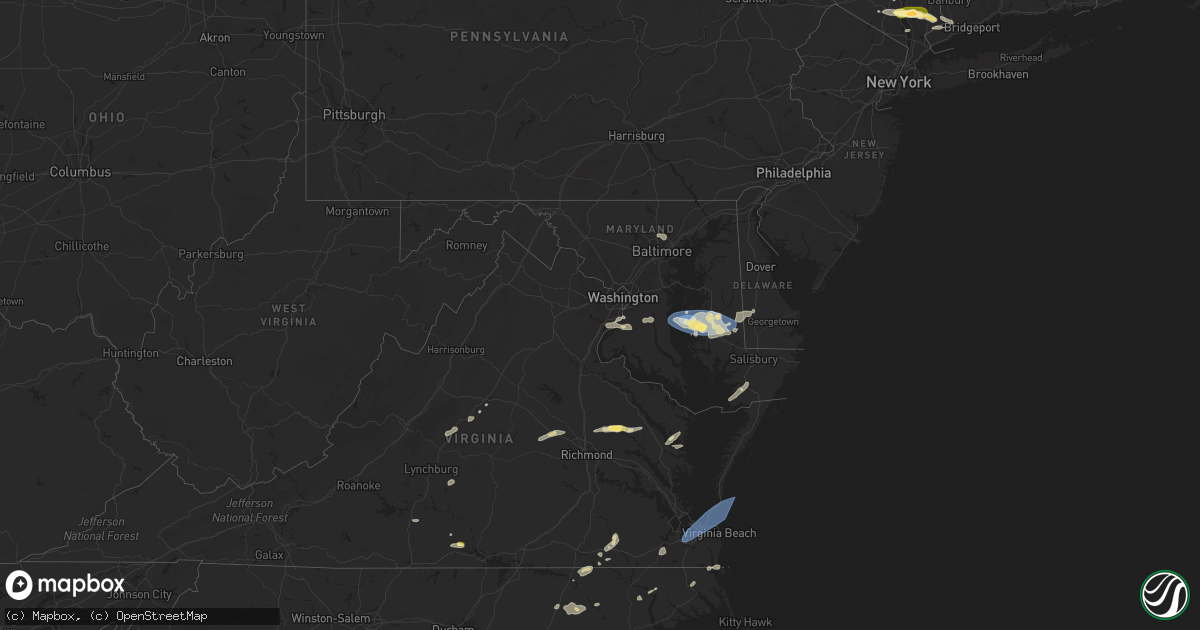 Hail map in Maryland on July 3, 2023