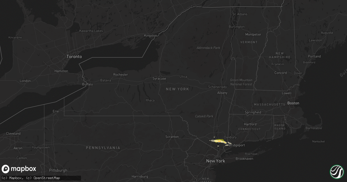Hail map in New York on July 3, 2023
