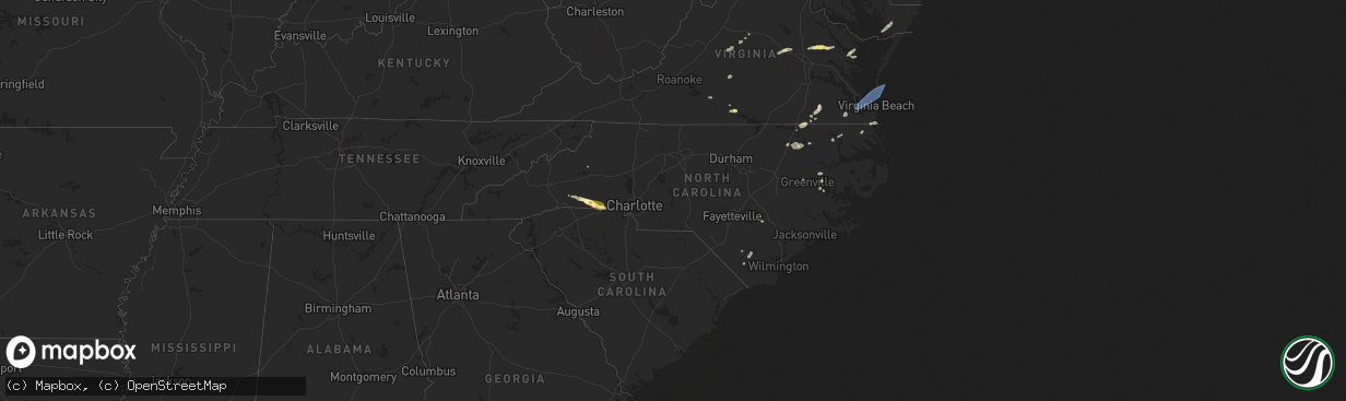 Hail map in North Carolina on July 3, 2023