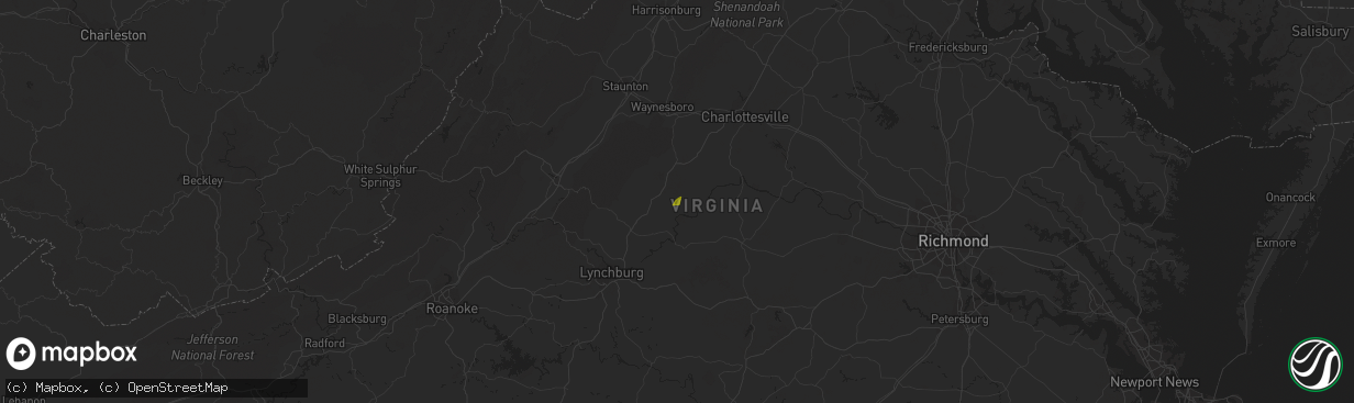 Hail map in Shipman, VA on July 3, 2023