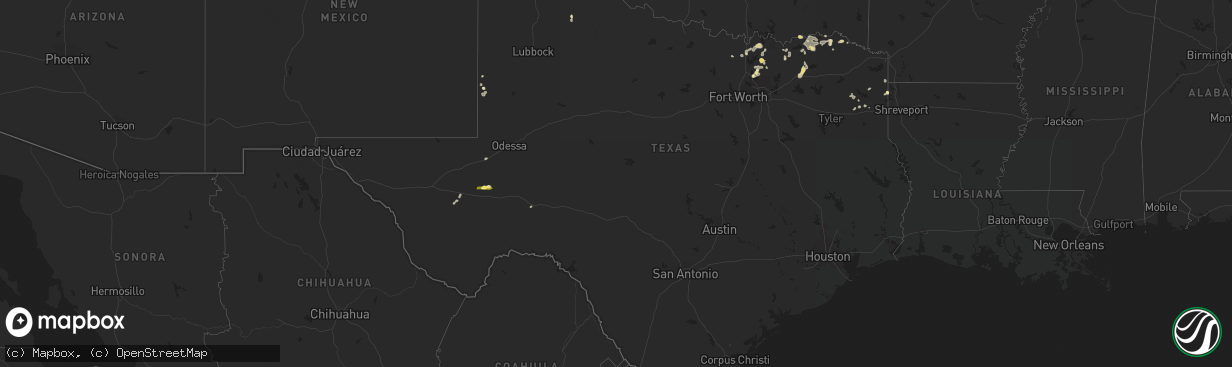 Hail map in Texas on July 3, 2023