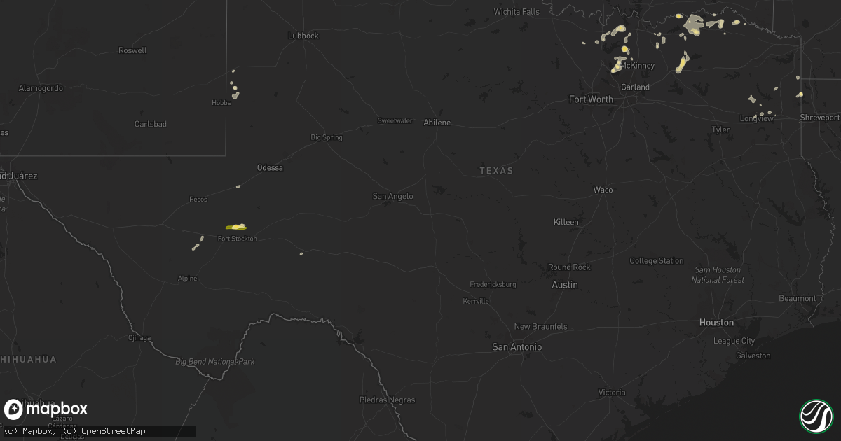 Hail map in Texas on July 3, 2023