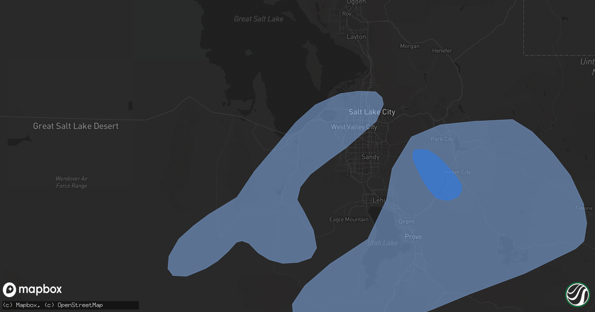 Hail map in Tooele, UT on July 3, 2023