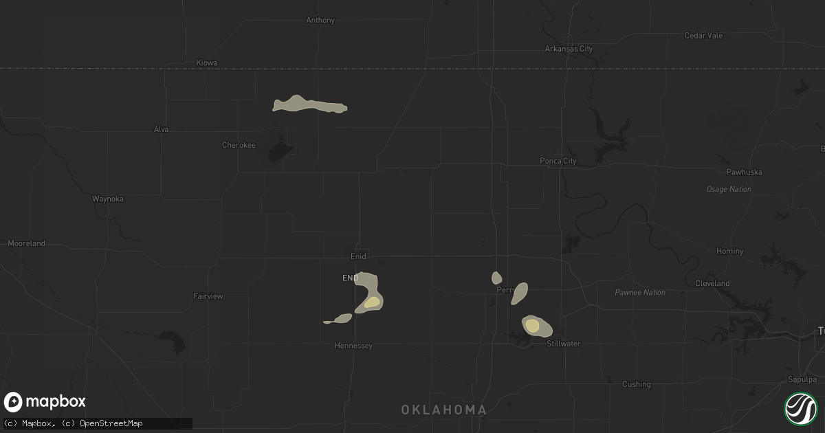 Hail map in Wakita, OK on July 3, 2023