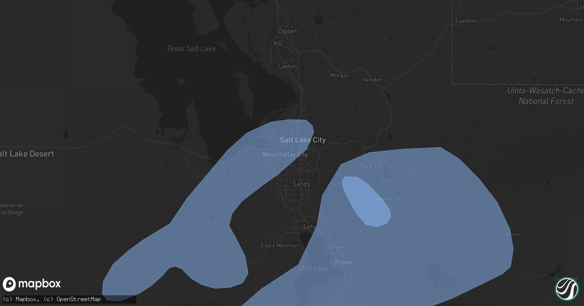 Hail map in West Valley City, UT on July 3, 2023