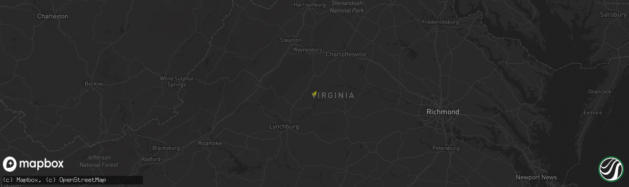 Hail map in Wingina, VA on July 3, 2023