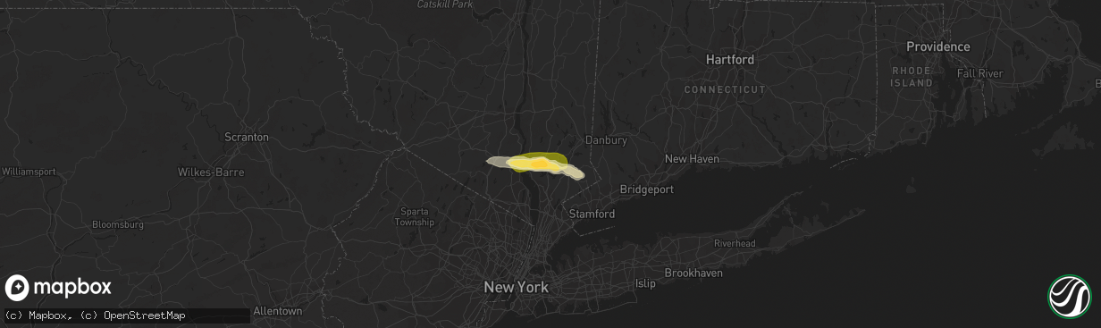 Hail map in Yorktown Heights, NY on July 3, 2023