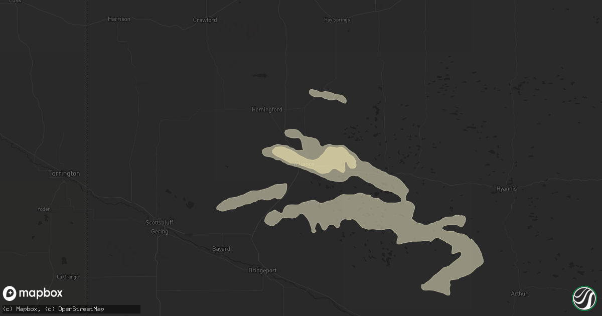 Hail map in Alliance, NE on July 3, 2024