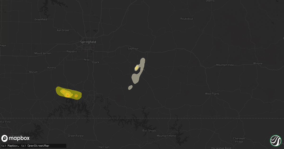 Hail map in Ava, MO on July 3, 2024