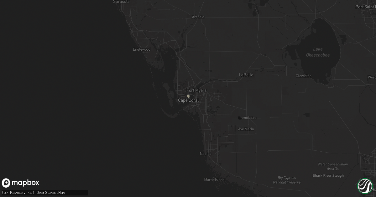 Hail map in Cape Coral, FL on July 3, 2024