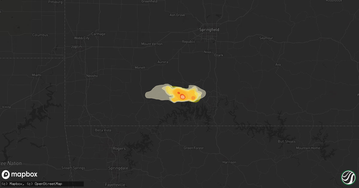 Hail map in Cape Fair, MO on July 3, 2024