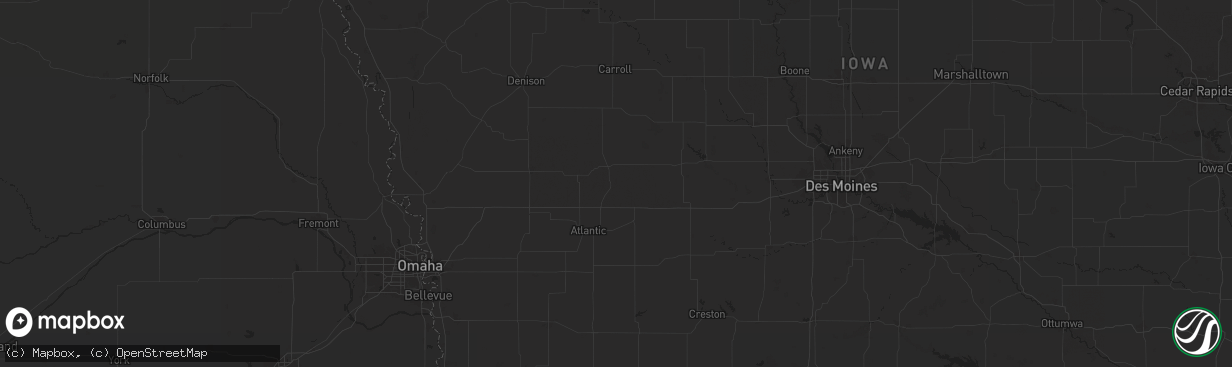 Hail map in Exira, IA on July 3, 2024