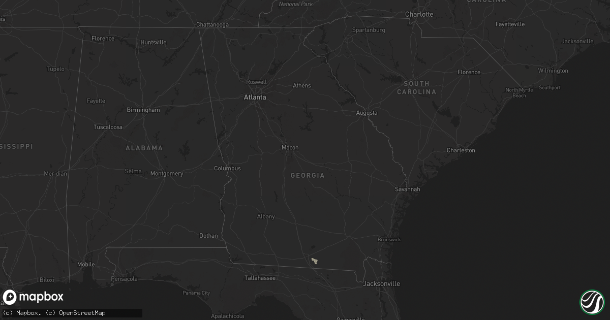 Hail map in Georgia on July 3, 2024