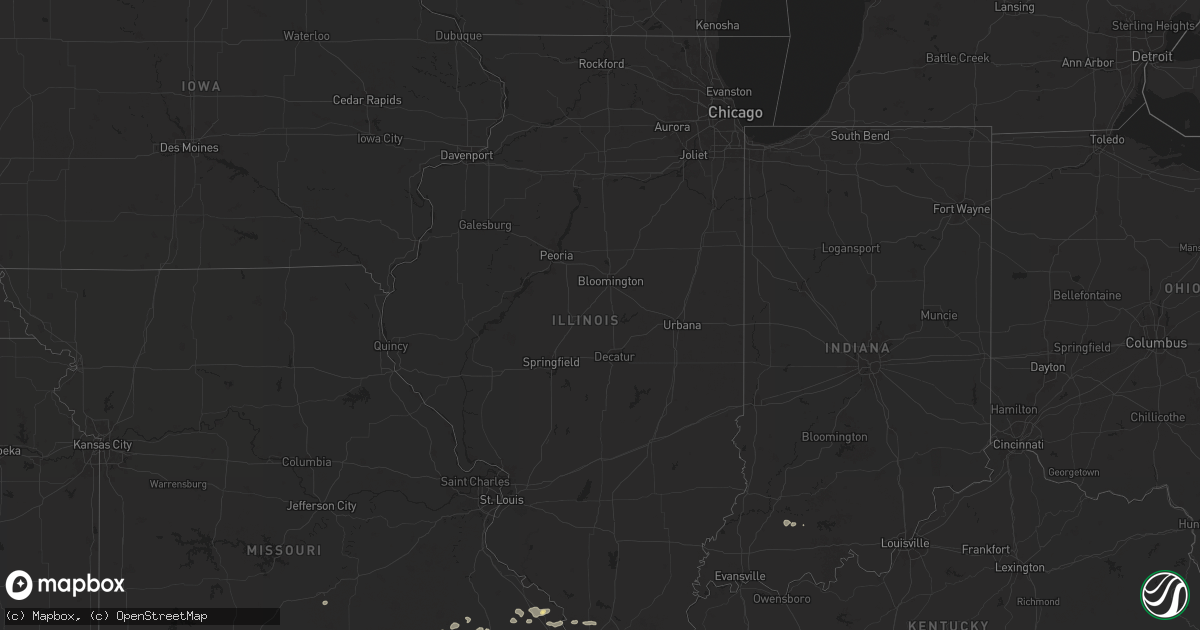 Hail map in Illinois on July 3, 2024