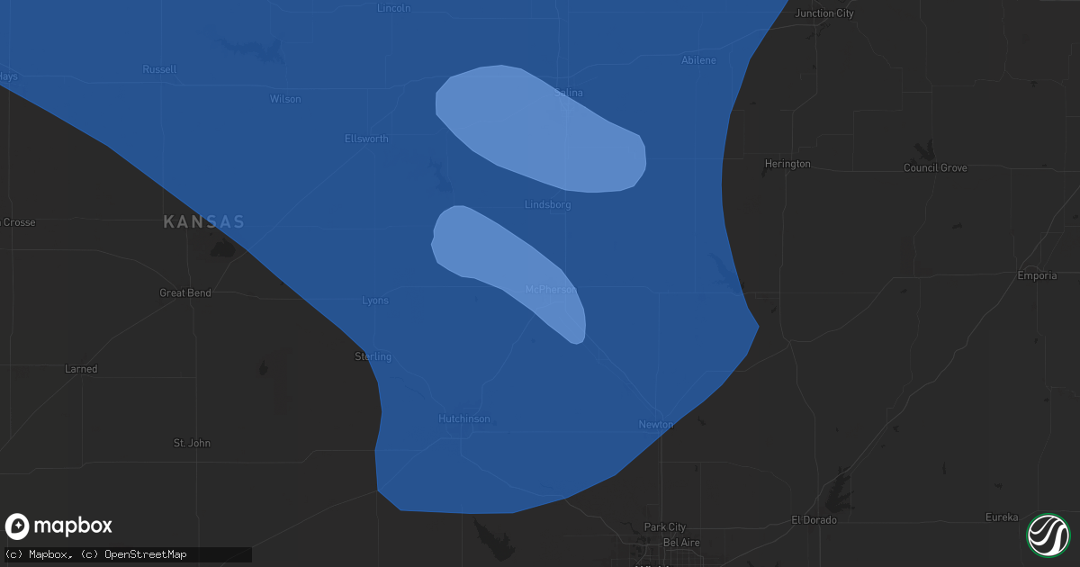 Hail map in Mcpherson, KS on July 3, 2024