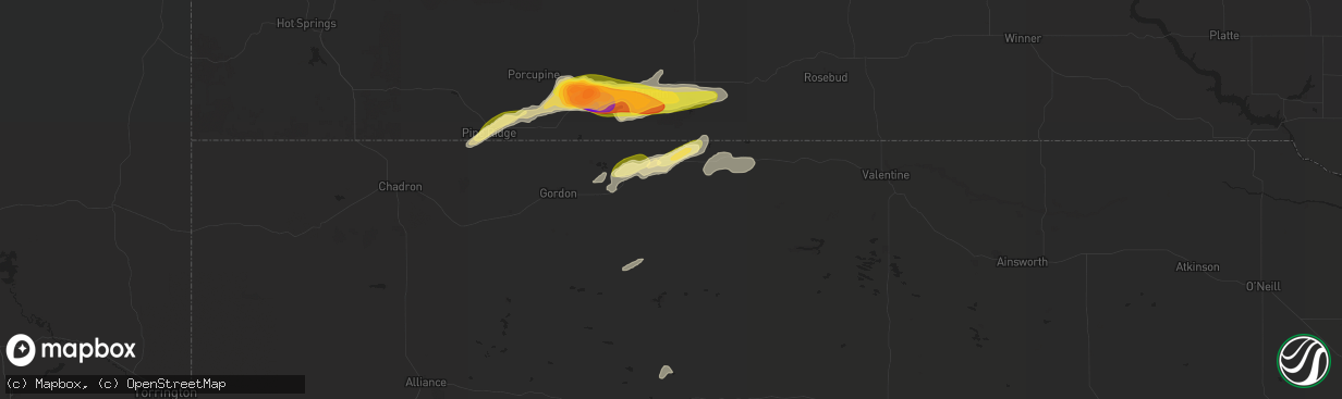 Hail map in Merriman, NE on July 3, 2024