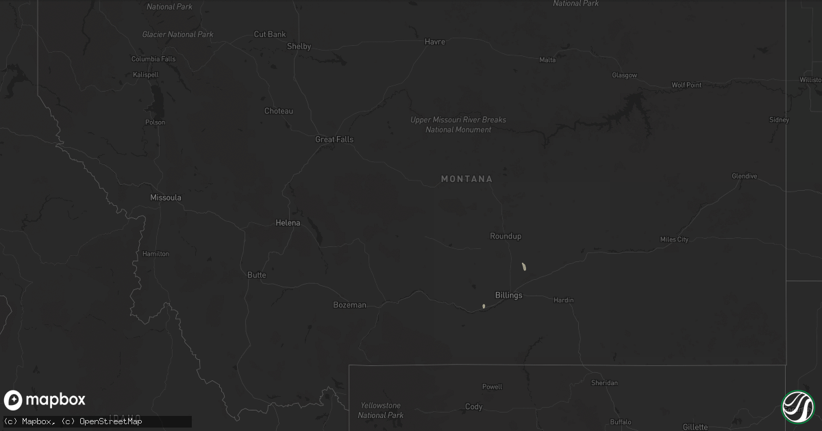 Hail map in Montana on July 3, 2024
