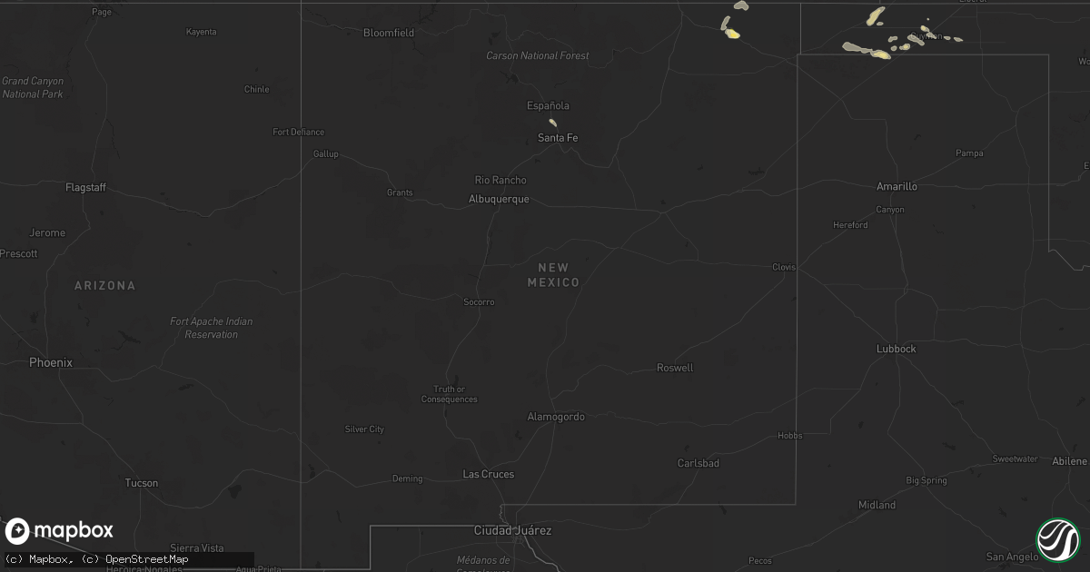 Hail map in New Mexico on July 3, 2024