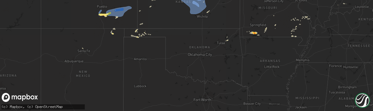 Hail map in Oklahoma on July 3, 2024