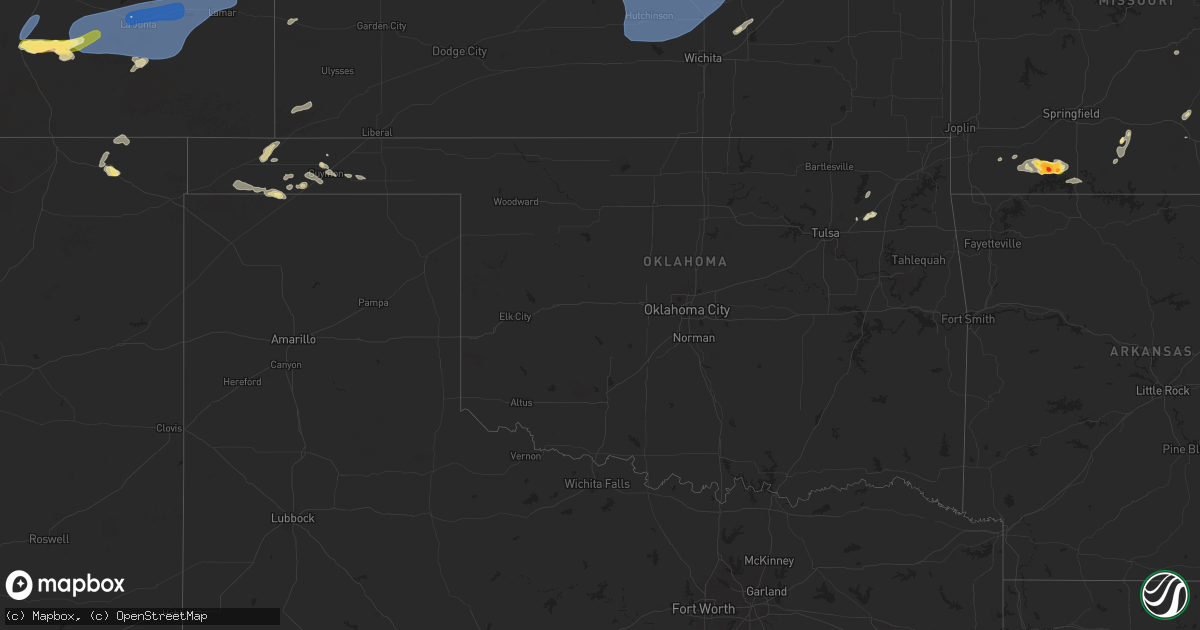 Hail map in Oklahoma on July 3, 2024