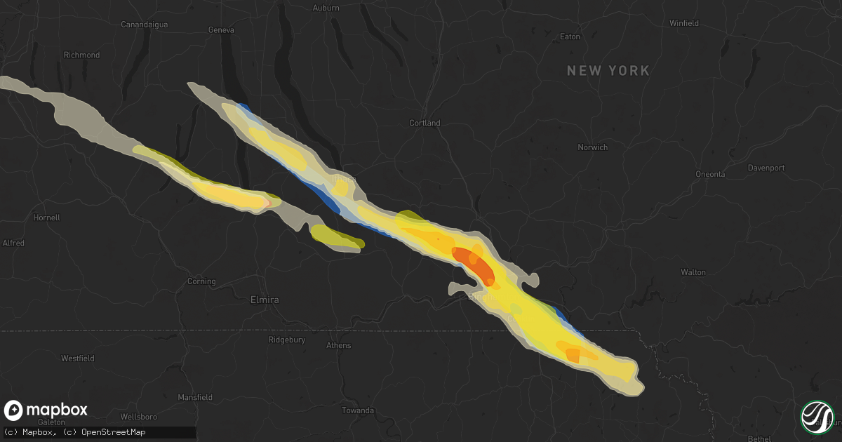 Hail map in Berkshire, NY on July 3, 2025