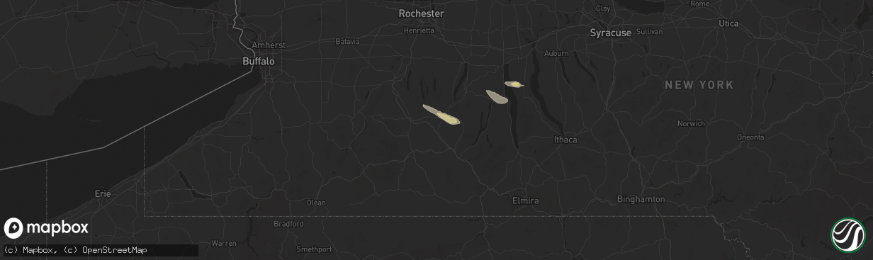 Hail map in Cohocton, NY on July 3, 2025