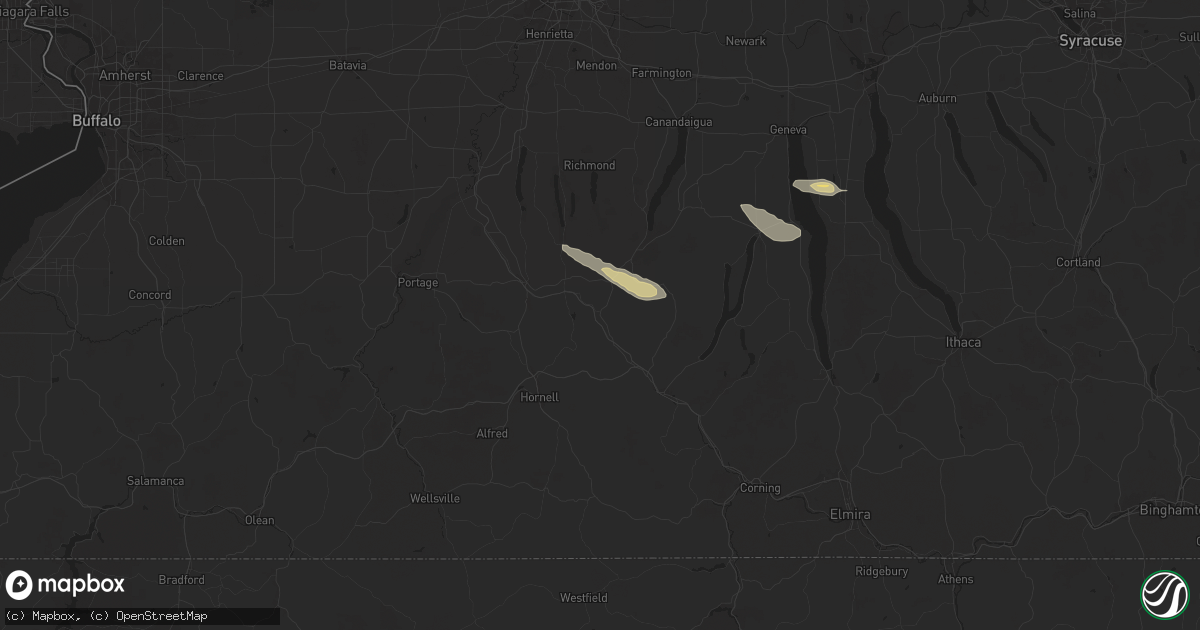 Hail map in Cohocton, NY on July 3, 2025