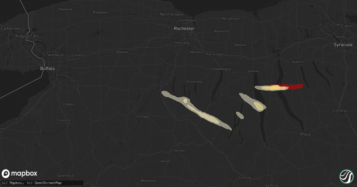 Hail map in Conesus, NY on July 3, 2025
