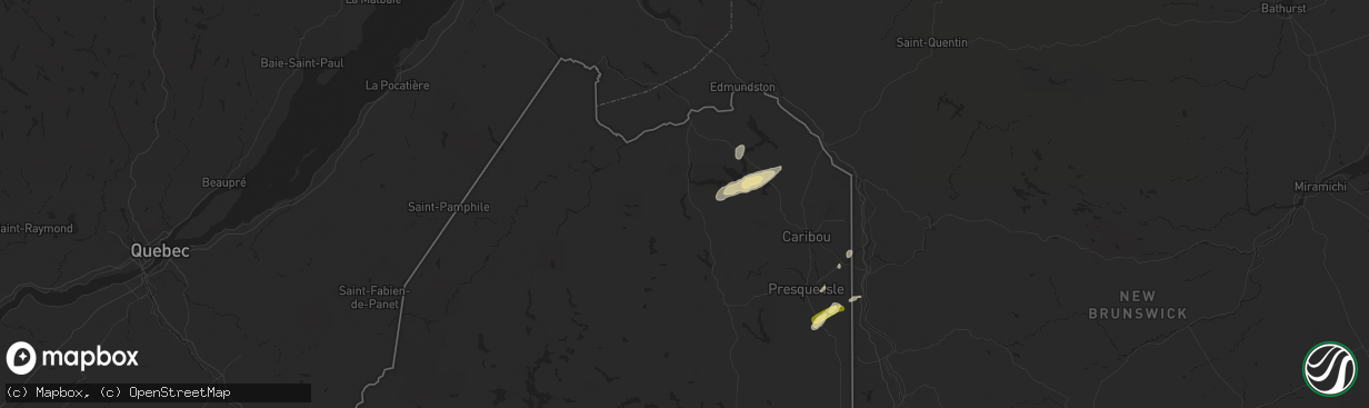 Hail map in Eagle Lake, ME on July 3, 2025