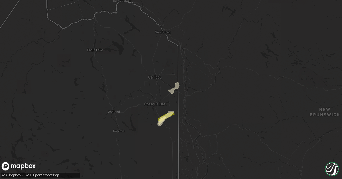 Hail map in Fort Fairfield, ME on July 3, 2025