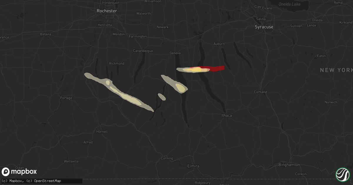Hail map in Himrod, NY on July 3, 2025