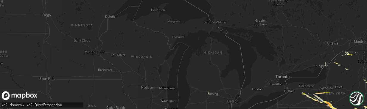 Hail map in Michigan on July 3, 2025