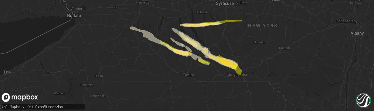 Hail map in Montour Falls, NY on July 3, 2025