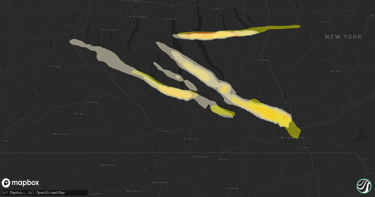 Hail map in Montour Falls, NY on July 3, 2025
