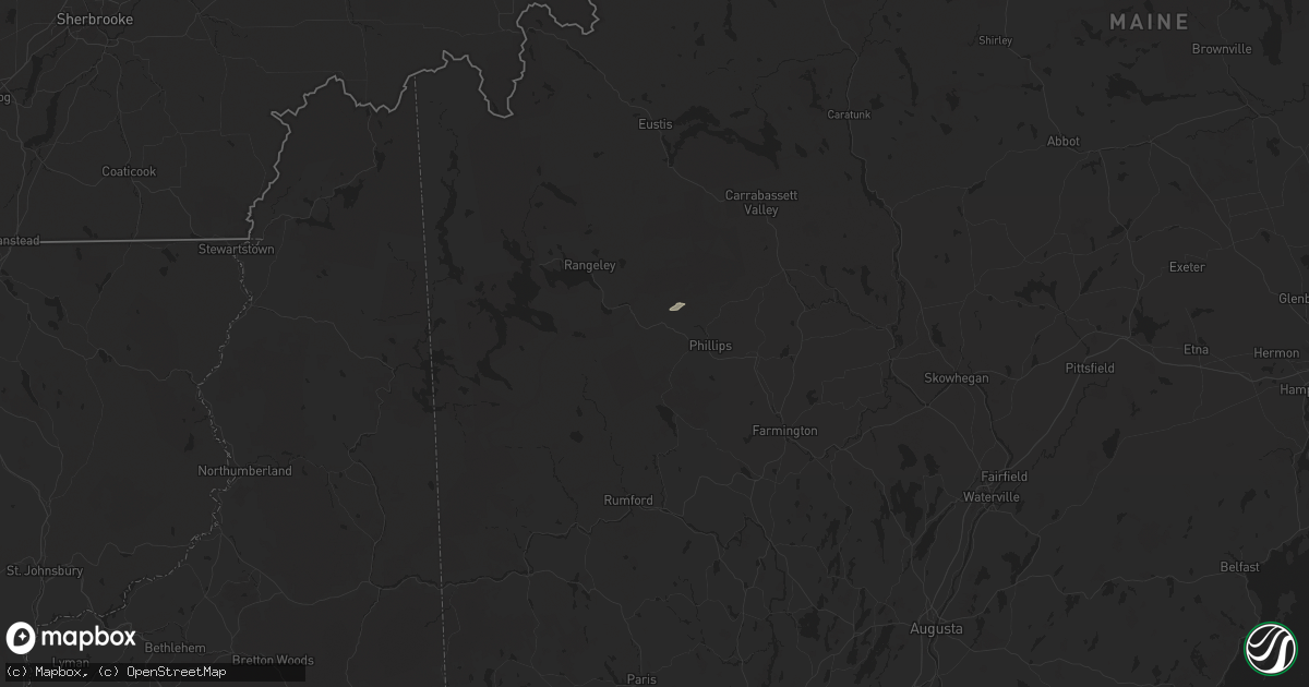 Hail map in Phillips, ME on July 3, 2025