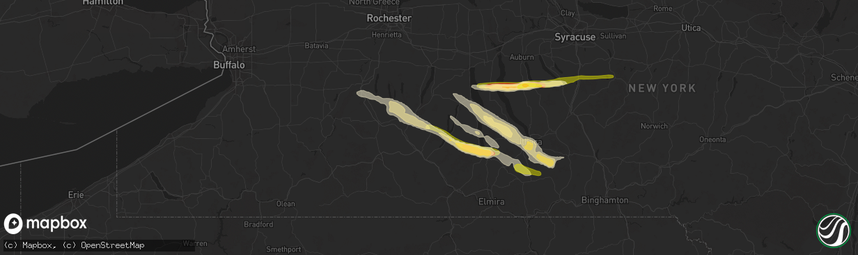 Hail map in Prattsburgh, NY on July 3, 2025